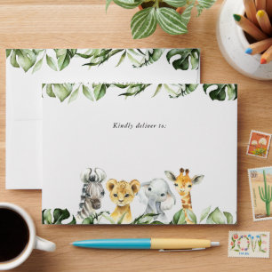 Palm Leaves, Greenery, Jungle, Safari, Birthday Envelope
