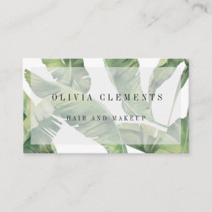 Palm Leaves Greenery Modern Business Card