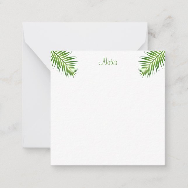 Palm Leaves Handwritten Script Modern Elegant Card (Front)