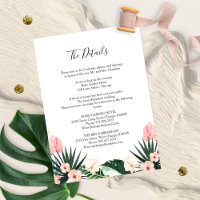 Palm Leaves Hibiscus Tropical Wedding Details