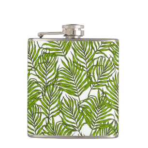 Palm leaves hip flask