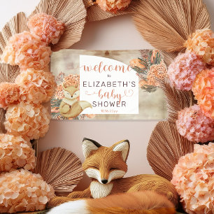 Palm Leaves   Hydrangeas Girl Baby Shower Welcome  Banner
