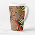 Palm Leaves in brown, black orange Latte Mug