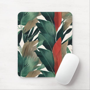 Palm leaves in muted tones mouse mat