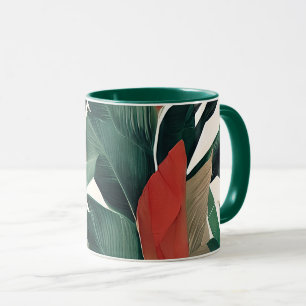 Palm leaves in muted tones mug