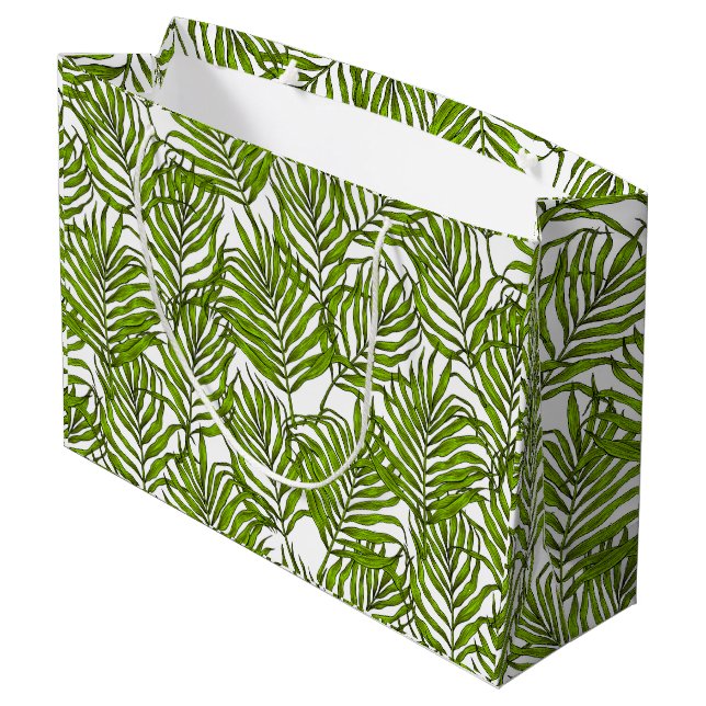 Palm leaves large gift bag (Back Angled)