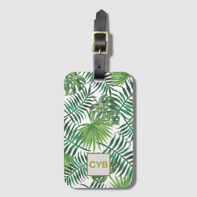 Palm Leaves Luggage Tag (Front Vertical)