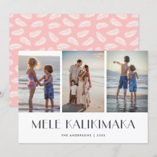 Palm Leaves Mele Kalikimaka Family Photo Christmas Holiday Card