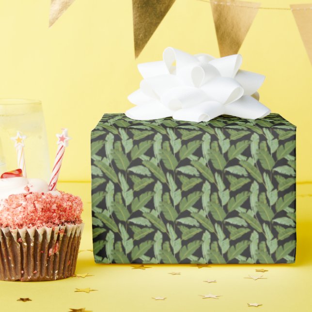 Palm Leaves | Monogram 2 Wrapping Paper (Birthday Party)