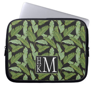 Palm Leaves   Monogram Laptop Sleeve