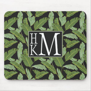 Palm Leaves   Monogram Mouse Mat