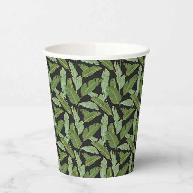 Palm Leaves | Monogram Paper Cups (Left)