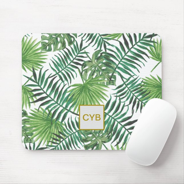 Palm Leaves Mouspad Mouse Mat (With Mouse)