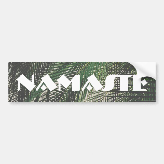 Palm Leaves Namaste Bumper Sticker (Front)
