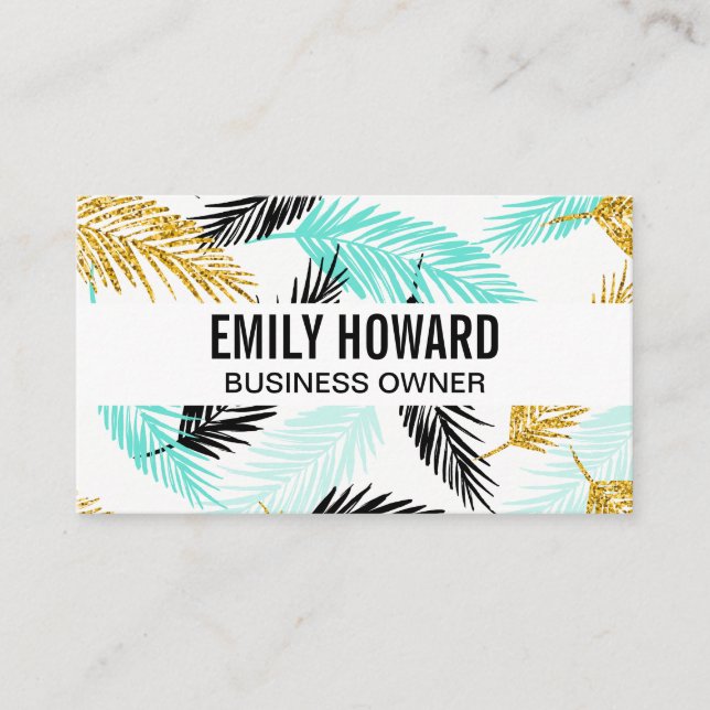 Palm Leaves | Natural Business Card (Front)