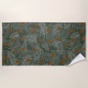 Palm Leaves & Oranges Beach Towel