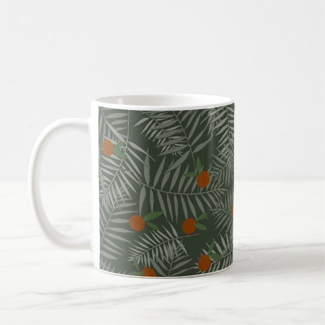 Palm Leaves & Oranges Coffee Mug (Left)