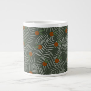 Palm Leaves & Oranges Large Coffee Mug