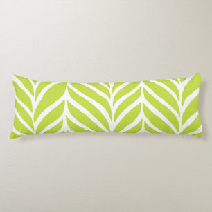 Palm Leaves Pattern Chartreuse Green Body Cushion
