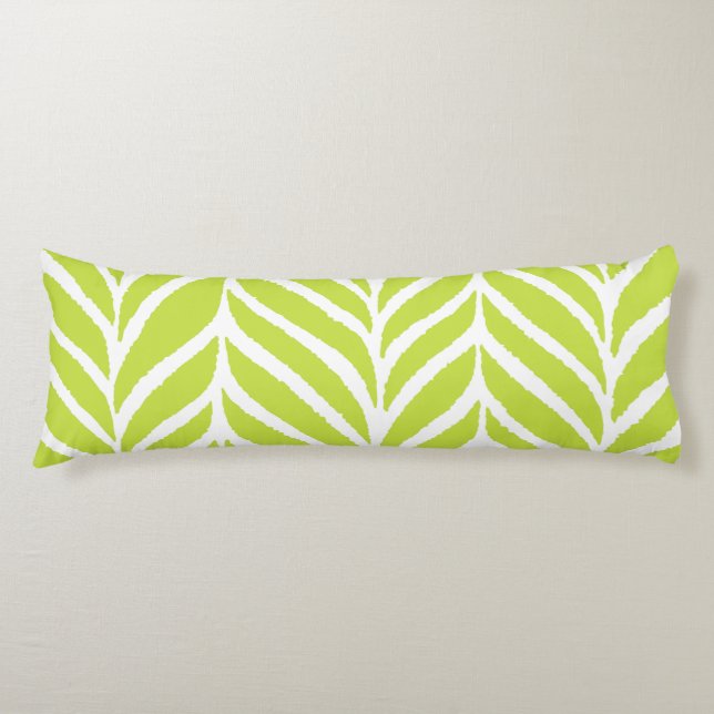 Palm Leaves Pattern Chartreuse Green Body Cushion (Front)