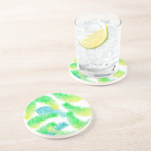 Palm Leaves Pattern Coaster – Tropical Botanical