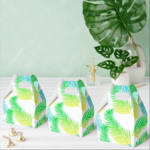 Palm Leaves Pattern Favour Boxes – Tropical Green