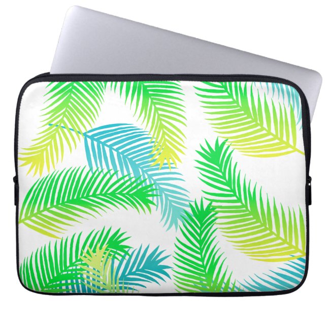 Palm leaves pattern laptop sleeve (Front)