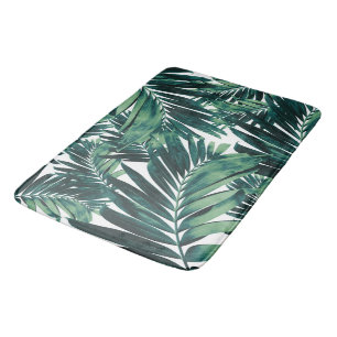 Palm Leaves Pattern Love #1 #tropical #wall #decor Bath Mat