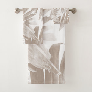 Palm Leaves Pattern Love #4 #tropical #wall #decor Bath Towel Set