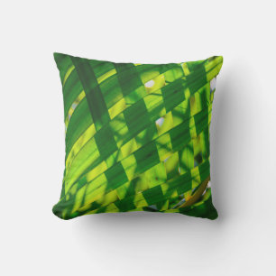 Palm Leaves Plaid Hawaiian Tropical Outdoor Outdoor Cushion