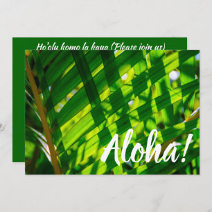 Palm Leaves Plaid, Kapaa, Kauai, Hawaii Invitation
