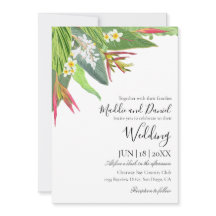 Palm Leaves Plumeria Tropical Elegant Wedding