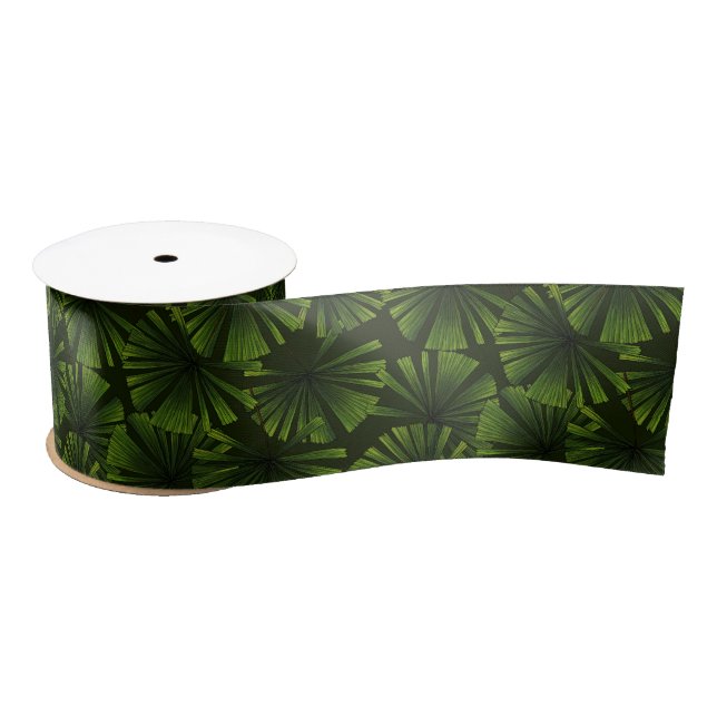 Palm leaves satin ribbon (Spool)