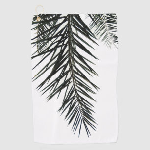 Palm leaves silhouette golf towel