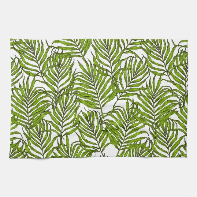 Palm leaves tea towel (Horizontal)