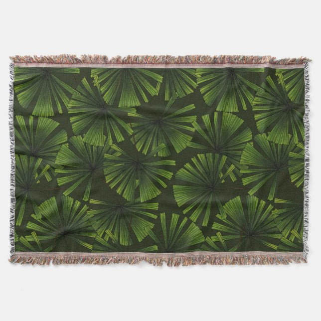 Palm leaves throw blanket (Front)
