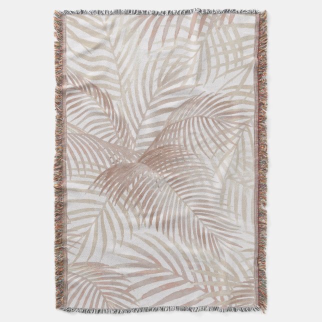 Palm Leaves Throw Blanket (Front Vertical)