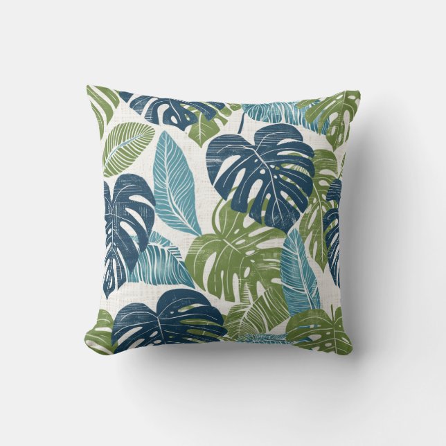 Palm Leaves Throw Pillow (Front)