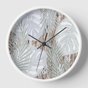 Palm leaves, tree, tropical, Botanical Clock