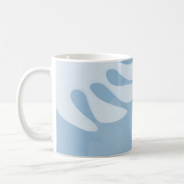 Palm Leaves Trio Sky Blue Coffee Mug  (Left)