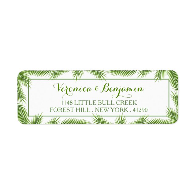 Palm Leaves Tropical Beach Wedding (Front)