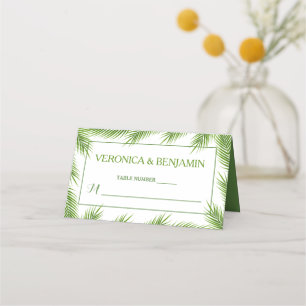 Palm Leaves Tropical Beach Wedding Place Card