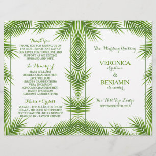 Palm Leaves Tropical Beach Wedding Program