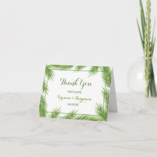 Palm Leaves Tropical Beach Wedding Thank You Card