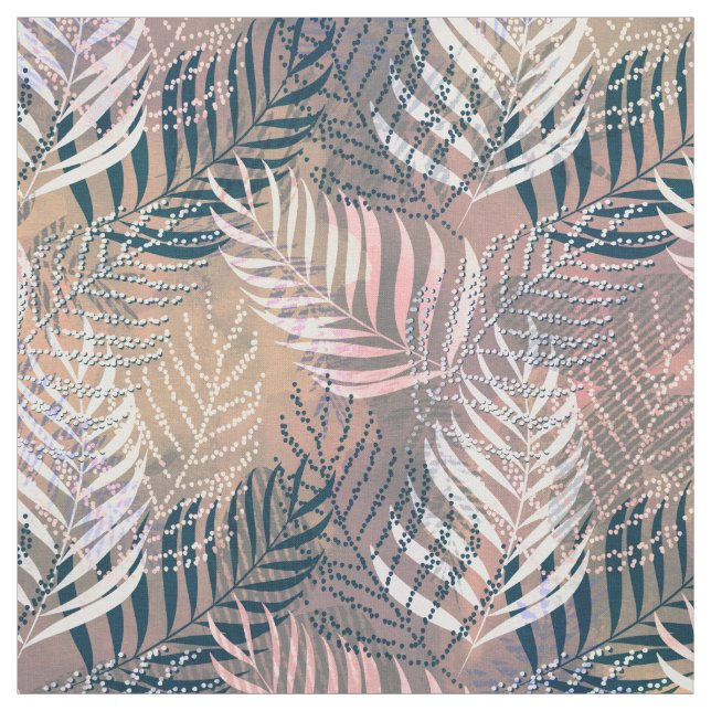 palm leaves, tropical, Botanical, colourful Fabric (Swatch)