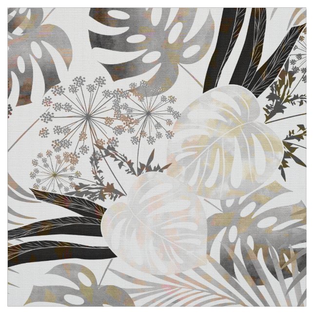 palm leaves, tropical, Botanical, colourful Fabric (Swatch)