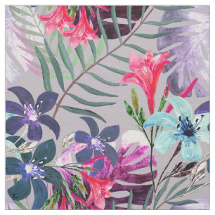 palm leaves, tropical, Botanical, colourful Fabric