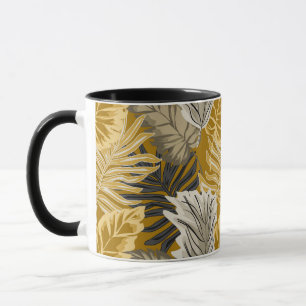 Palm leaves, tropical, Botanical, jungle, forest, Mug