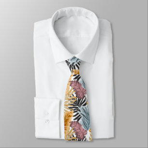 Palm leaves, tropical, Botanical, jungle, forest, Tie
