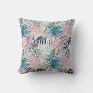 Palm leaves, tropical, Botanical, leaves, jungle Cushion